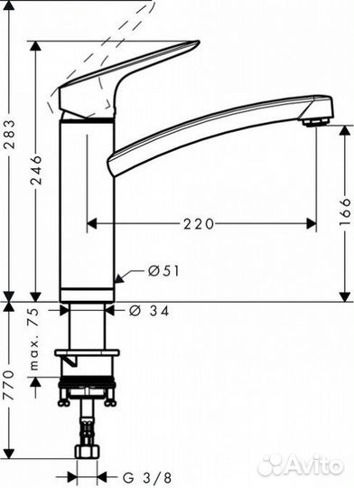 Смеситель для кухни Hansgrohe Logis 160 71833000