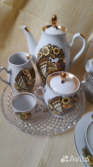 Винтажный кофейный сервиз Зозуля