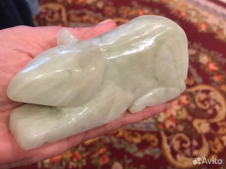 Нефрит, фигурка Крыска, винтаж