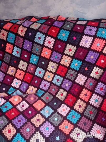 Плед крючком из мотивов