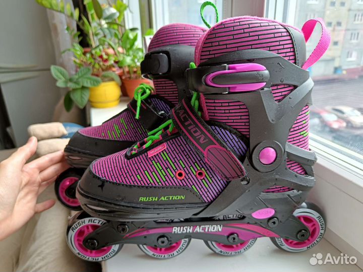 Роликовые коньки 38-41 Rush Action и защита