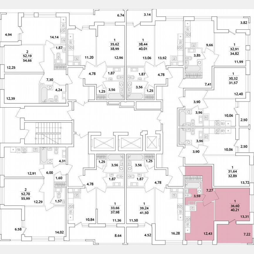 1-к. квартира, 40,2 м², 10/18 эт.