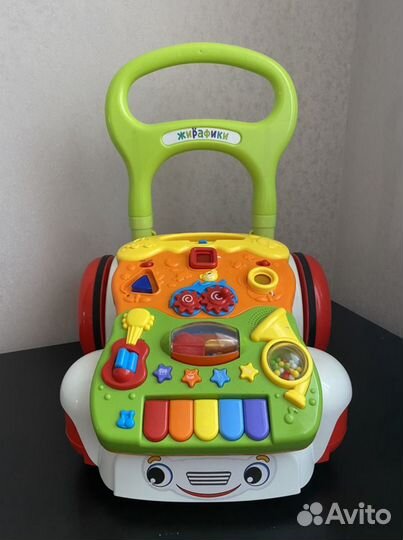 Каталка ходунки Жирафики,игр. центр Слонёнок 5в1