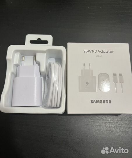 Быстрая зарядка Samsung 25 w + провод USB type S