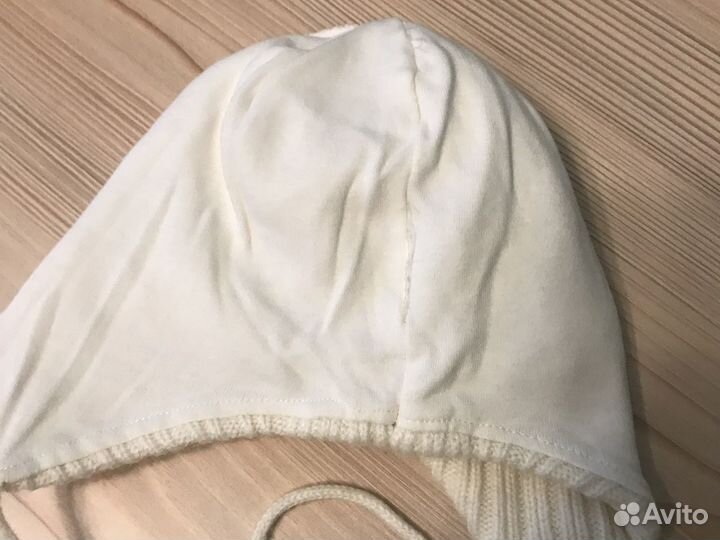 Шапка вязаная на девочку двуслойная