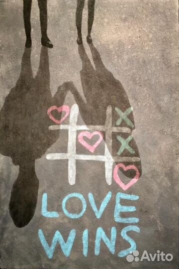 Стильная современная картина граффити акрил Любовь