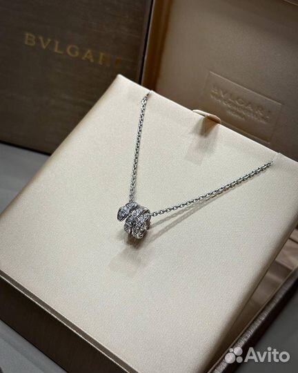 Bvlgari serpenti колье белое золото 750
