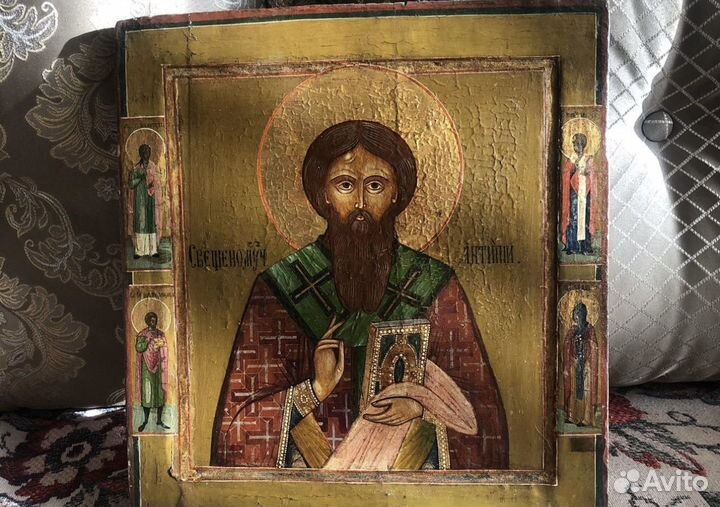 Икона Целитель чудотворец Антипий 19 век
