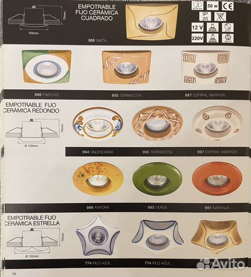 Точечные светильники керамические