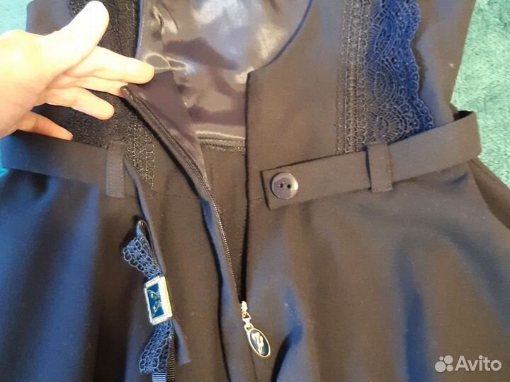 Школьный сарафан синий