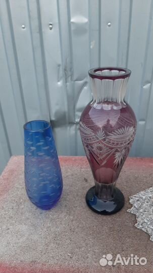 Ваза цветное стекло СССР