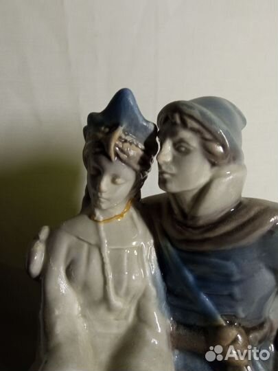 Статуэтка Иван Царевич на сером волке.Старая Гжель