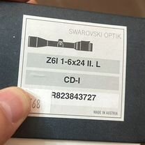 Оптический прицел swarovski Z6I 1-6x24 II. L