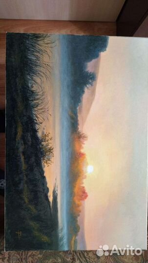Картина маслом на холсте пейзаж в раме