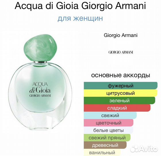 Оригинал Armani Acqua Di Gioia распив