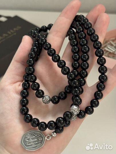 Четки из оникса серебро