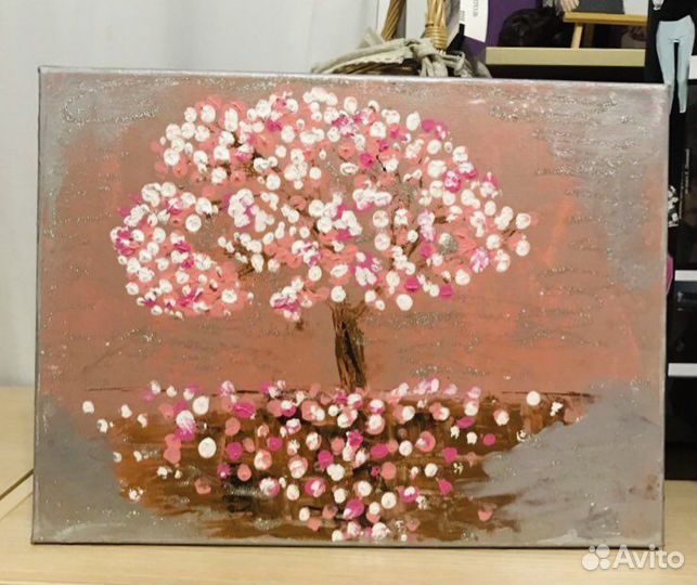 Картина цветущее дерево 40х30х2 см