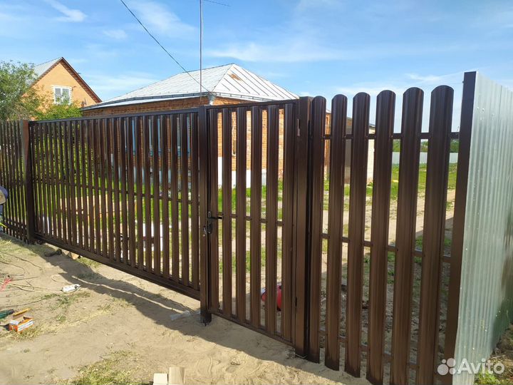 Откатные ворота,калитки,Заборы под ключ