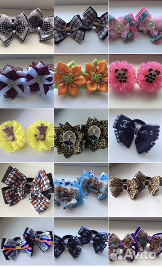 Бантики ручной работы. Броши