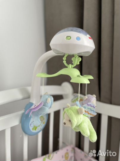 Мобиль с проектором, белым шумом fisher price
