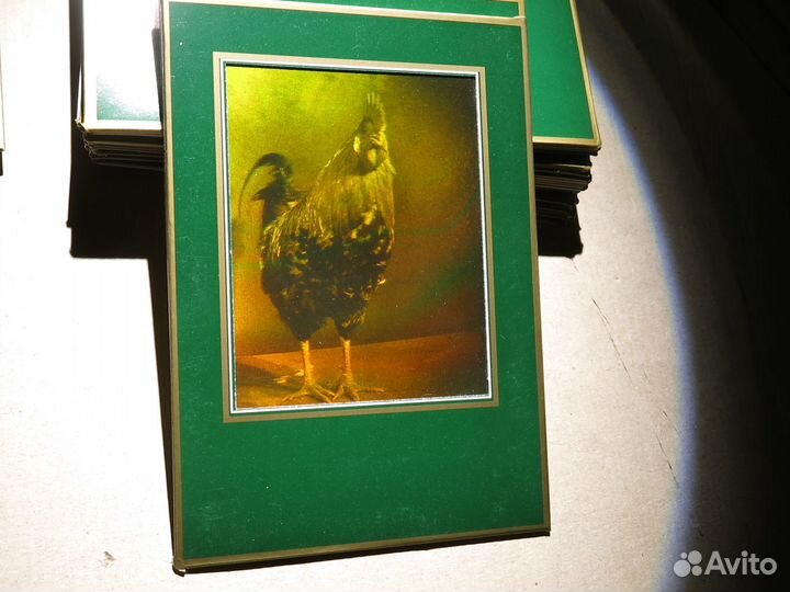 Петух в движении лазерная голограмма картина