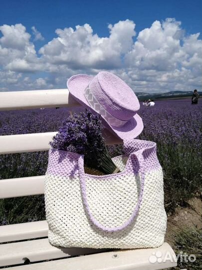 Сумка, шляпы из рафии, ручная работа