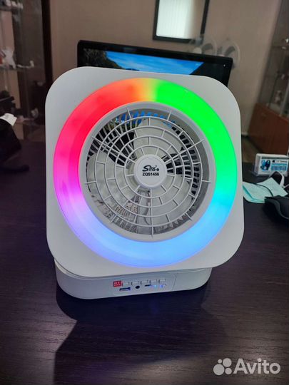 Портативный вентилятор+колонка+RGB-подсветка