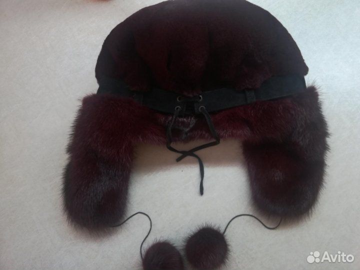 Шапка ушанка норковая женская размер 57-59