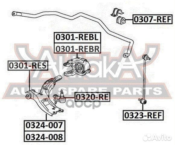 Рычаг нижний левый 0324008 asva