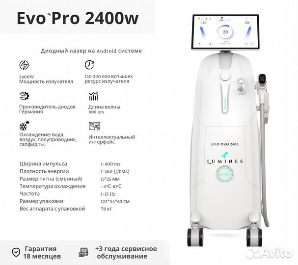 Аппарат для эпиляции Лю’минес Evo’Pro 2400W