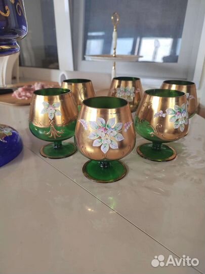 Коньячные бокалы из богемского стекла