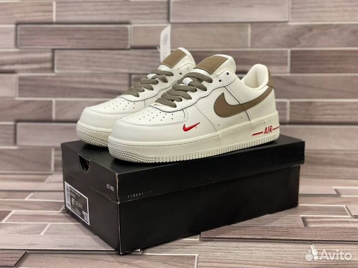 Кроссовки Nike Air Force 1 Premium White Brown