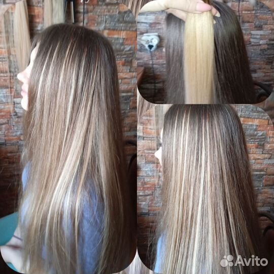 Наращивание цветных прядей