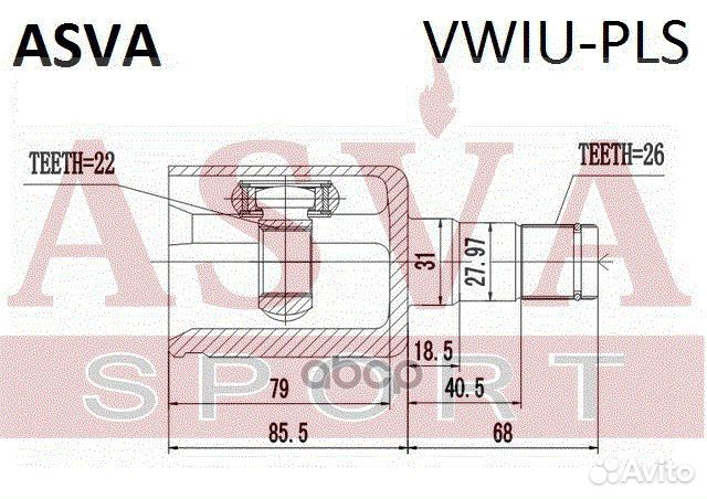 Vwiu-PLS asva ШРУС внутренний 22x31x26 (OEM-исп