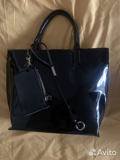 Сумка натуральная кожа лак