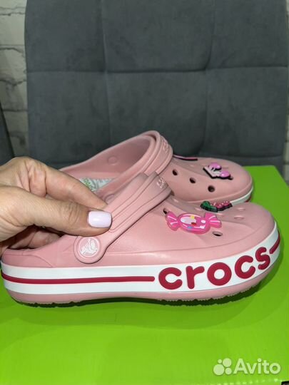 Сабо Crocs шлепанцы детские розовые 34/35