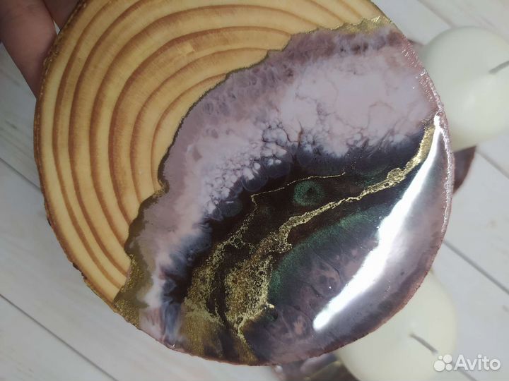 Подстаканники, подсвечники из эпоксидной смолы и