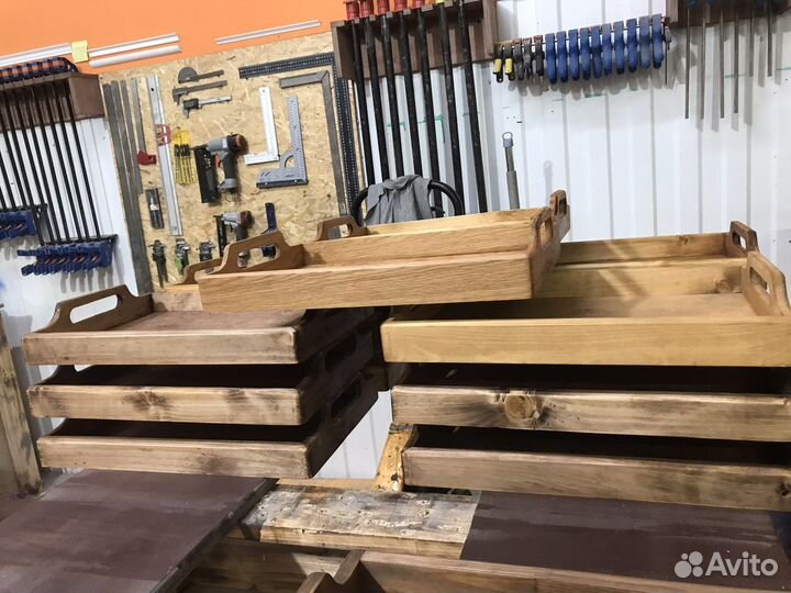 Поднос 2в1 деревянный