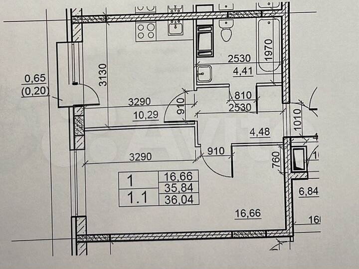 1-к. квартира, 36,7 м², 4/11 эт.