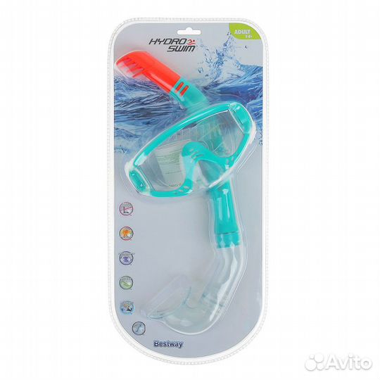 Маска с трубкой для плавания Snorkelite зеленый