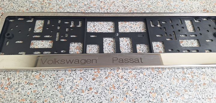 Рамка гос номера хром металл volkswagen passat