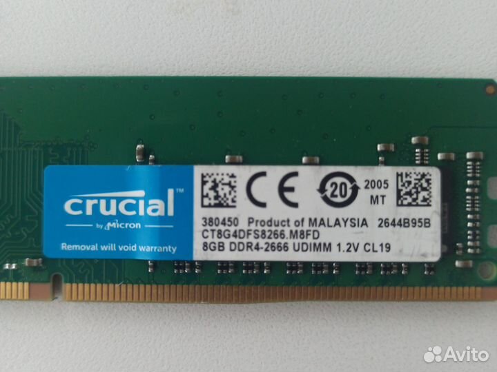 Оперативная память ddr4 8gb crucial 2666