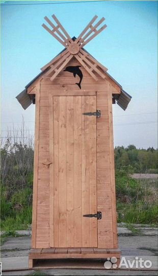 Уличный туалет деревянный Ъ545