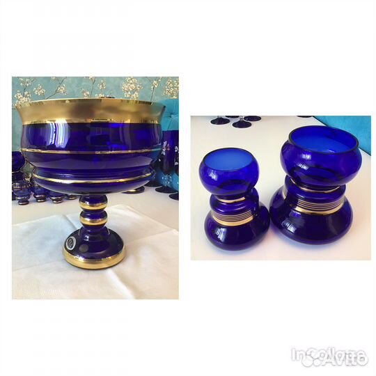 Посуда Чехия Богемия.Кобальт.Цены разные