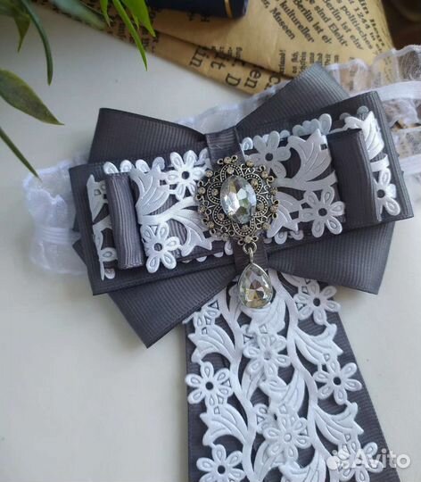 Школьный набор под серую форму, бантики и галстук