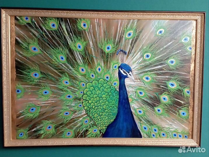Картина маслом Павлин