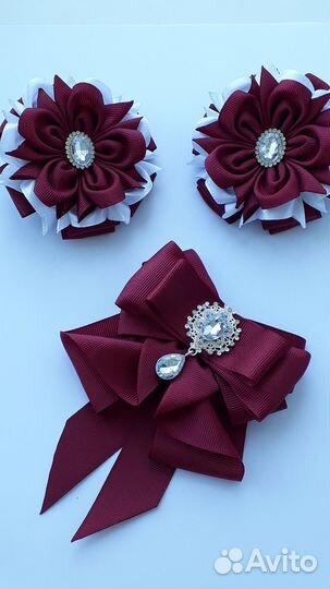 Школьный набор для девочек галстук с резиночками