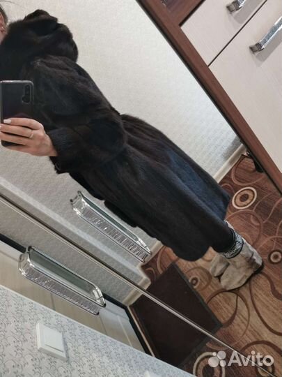 Шуба норковая с капюшоном