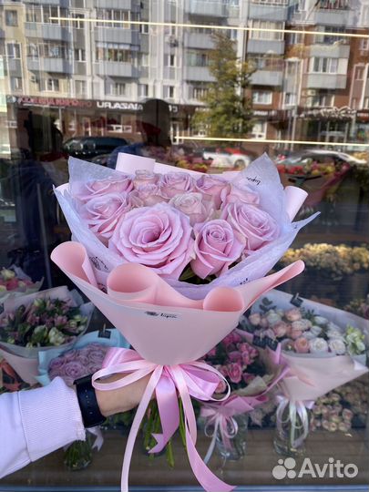 Розы розовые букет