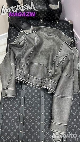 Косуха женская кожаная оверсайз